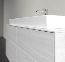 Тумба под раковину Villeroy & Boch Collaro 120х50 см с подсветкой ДСП белое дерево C091B0E8