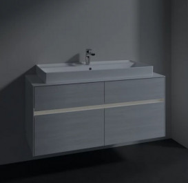 Тумба под раковину Villeroy & Boch Collaro 120х50 см с подсветкой ДСП белое дерево C091B0E8