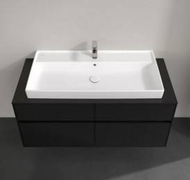 Тумба під раковину Villeroy & Boch Collaro 120х50 см із підсвічуванням МДФ чорний матовий лак C091B0PD