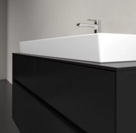 Тумба під раковину Villeroy & Boch Collaro 120х50 см із підсвічуванням МДФ чорний матовий лак C091B0PD