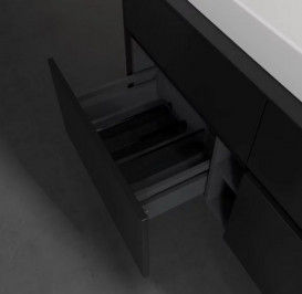 Тумба під раковину Villeroy & Boch Collaro 120х50 см із підсвічуванням МДФ чорний матовий лак C091B0PD
