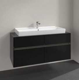 Тумба під раковину Villeroy & Boch Collaro 120х50 см із підсвічуванням МДФ чорний матовий лак C091B0PD