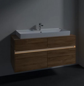 Тумба под раковину Villeroy & Boch Collaro 120х50 см с подсветкой ДСП дуб канзас C091B0RH