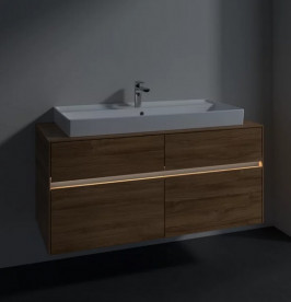 Тумба под раковину Villeroy & Boch Collaro 120х50 см с подсветкой ДСП каменный дуб C091B0RK