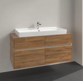 Тумба под раковину Villeroy & Boch Collaro 120х50 см с подсветкой ДСП каменный дуб C091B0RK