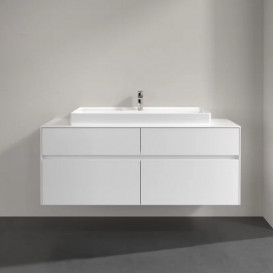 Тумба под раковину Villeroy & Boch Collaro 140х50 см с подсветкой МДФ глянцевый белый C092B0DH