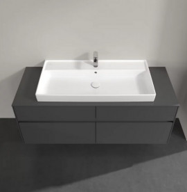 Тумба під раковину Villeroy & Boch Collaro 140х50 см із підсвічуванням МДФ глянсовий сірий C092B0FP