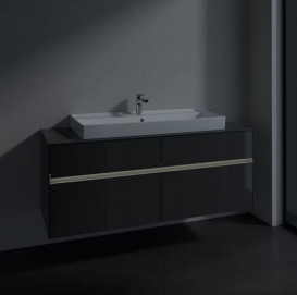 Тумба під раковину Villeroy & Boch Collaro 140х50 см із підсвічуванням МДФ глянсовий сірий C092B0FP