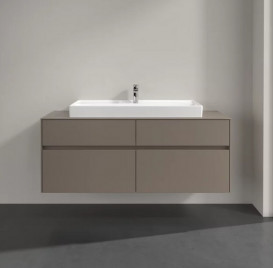 Тумба под раковину Villeroy & Boch Collaro 140х50 см с подсветкой ДСП трюфель серый C092B0VG