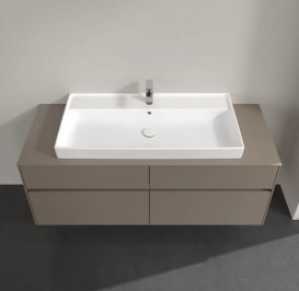 Тумба под раковину Villeroy & Boch Collaro 140х50 см с подсветкой ДСП трюфель серый C092B0VG