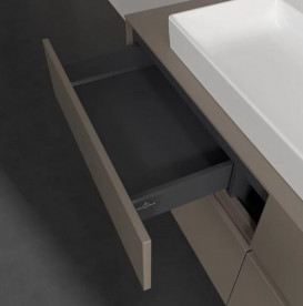 Тумба под раковину Villeroy & Boch Collaro 140х50 см с подсветкой ДСП трюфель серый C092B0VG