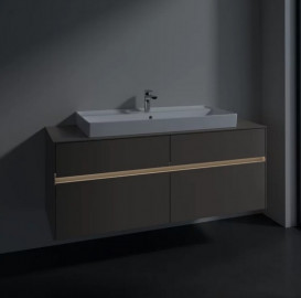 Тумба под раковину Villeroy & Boch Collaro 140х50 см с подсветкой ДСП трюфель серый C092B0VG