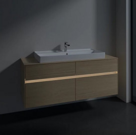 Тумба под раковину Villeroy & Boch Collaro 140х50 см с подсветкой ДСП северный дуб C092B0VJ