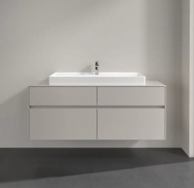 Тумба под раковину Villeroy & Boch Collaro 140х50 см с подсветкой ДСП мягкий серый C092B0VK