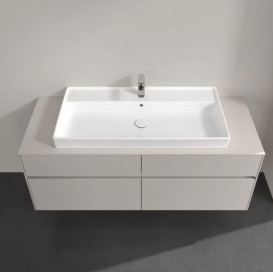 Тумба под раковину Villeroy & Boch Collaro 140х50 см с подсветкой ДСП мягкий серый C092B0VK