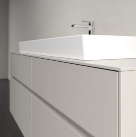 Тумба под раковину Villeroy & Boch Collaro 140х50 см с подсветкой ДСП мягкий серый C092B0VK