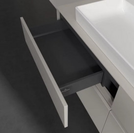 Тумба под раковину Villeroy & Boch Collaro 140х50 см с подсветкой ДСП мягкий серый C092B0VK