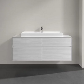 Тумба под раковину Villeroy & Boch Collaro 140х50 см с подсветкой ДСП белое дерево C092B0E8