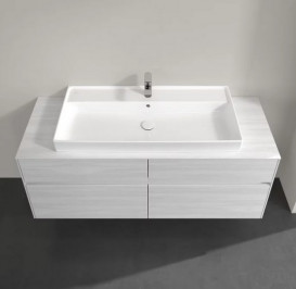 Тумба под раковину Villeroy & Boch Collaro 140х50 см с подсветкой ДСП белое дерево C092B0E8