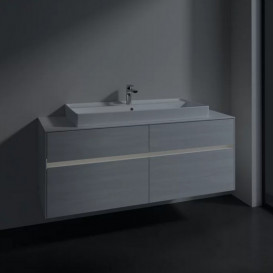 Тумба под раковину Villeroy & Boch Collaro 140х50 см с подсветкой ДСП белое дерево C092B0E8