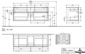 Тумба под раковину Villeroy & Boch Collaro 140х50 см с подсветкой ДСП белое дерево C092B0E8