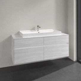 Тумба под раковину Villeroy & Boch Collaro 140х50 см с подсветкой ДСП белое дерево C092B0E8