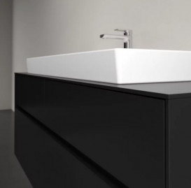Тумба под раковину Villeroy & Boch Collaro 140х50 см с подсветкой МДФ черный матовый лак C092B0PD