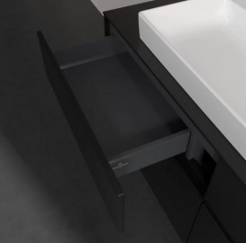 Тумба под раковину Villeroy & Boch Collaro 140х50 см с подсветкой МДФ черный матовый лак C092B0PD