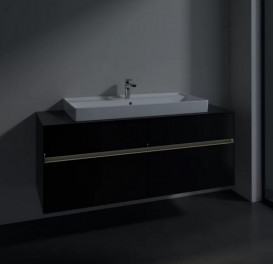 Тумба под раковину Villeroy & Boch Collaro 140х50 см с подсветкой МДФ черный матовый лак C092B0PD