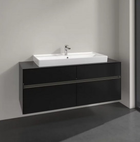 Тумба под раковину Villeroy & Boch Collaro 140х50 см с подсветкой МДФ черный матовый лак C092B0PD