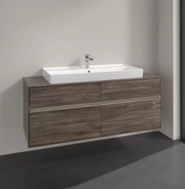 Тумба под раковину Villeroy & Boch Collaro 140х50 см с подсветкой ДСП каменный дуб C092B0RK