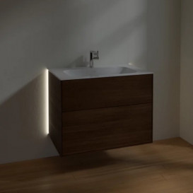 Тумба под раковину Villeroy & Boch Finion 79,6х49,8 см с подсветкой ДСП шпон грецкого ореха G01000GN