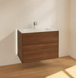 Тумба под раковину Villeroy & Boch Finion 79,6х49,8 см с подсветкой ДСП шпон грецкого ореха G01000GN