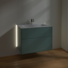 Тумба под раковину Villeroy & Boch Finion 79,6х49,8 см с подсветкой МДФ оливковый матовый лак G01000GM
