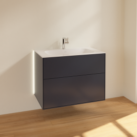 Тумба под раковину Villeroy & Boch Finion 79,6х49,8 см с подсветкой МДФ темно-синий матовый лак G01000HG