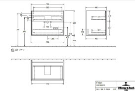 Тумба под раковину Villeroy & Boch Finion 79,6х49,8 см ДСП шпон дуба G01000PC
