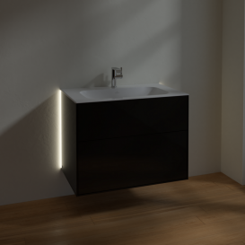 Тумба под раковину Villeroy & Boch Finion 79,6х49,8 см с подсветкой МДФ глянцевый черный лак G01000PH