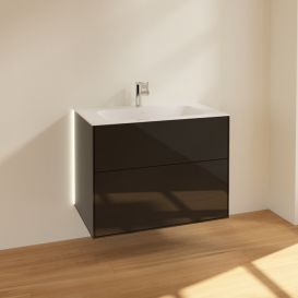 Тумба под раковину Villeroy & Boch Finion 79,6х49,8 см с подсветкой МДФ глянцевый черный лак G01000PH
