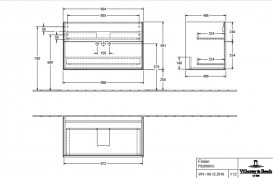Тумба под раковину Villeroy & Boch Finion 99,6х49,8 см МДФ черный матовый лак F02000PD