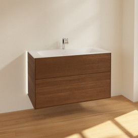 Тумба під раковину Villeroy & Boch Finion 99,6х49,8 см з підсвічуванням ДСП шпон волоського горіха G02000GN