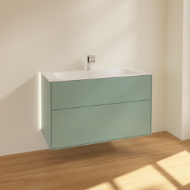 Тумба під раковину Villeroy & Boch Finion 99,6х49,8 см із підсвічуванням МДФ оливковий матовий лак G02000GM