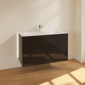 Тумба под раковину Villeroy & Boch Finion 99,6х49,8 см с подсветкой МДФ глянцевый черный лак G02000PH