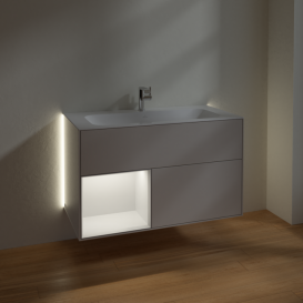 Тумба под раковину Villeroy & Boch Finion 99,6х49,8 см с подсветкой МДФ светло-серый матовый лак G030GJGJ