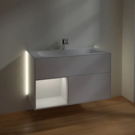 Тумба под раковину Villeroy & Boch Finion 99,6х49,8 см с подсветкой МДФ глянцевый белый лак/белый матовый лак G030MTGF