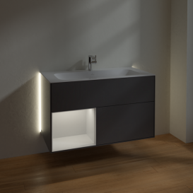 Тумба под раковину Villeroy & Boch Finion 99,6х49,8 см с подсветкой МДФ антрацит матовый лак/белый матовый лак G030MTGK
