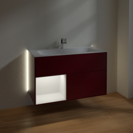 Тумба под раковину Villeroy & Boch Finion 99,6х49,8 см с подсветкой МДФ пион матовый лак/песок матовый лак G030HHHB