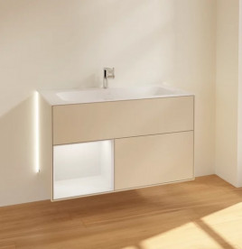 Тумба под раковину Villeroy & Boch Finion 99,6х49,8 см с подсветкой МДФ песок матовый лак G030HHHH
