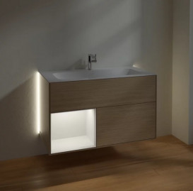 Тумба под раковину Villeroy & Boch Finion 99,6х49,8 см с подсветкой ДСП шпон дуба/песок матовый лак G030HHPC