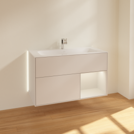 Тумба под раковину Villeroy & Boch Finion 99,6х49,8 см с подсветкой МДФ глянцевый белый лак G040GFGF