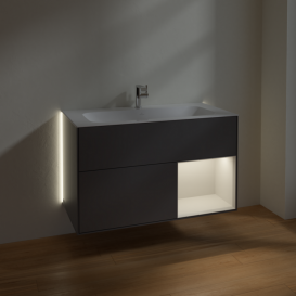 Тумба под раковину Villeroy & Boch Finion 99,6х49,8 см с подсветкой МДФ антрацит матовый лак/светло-серый матовый лак G040GJGK